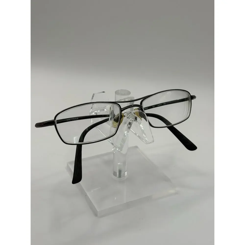 Nike 6000 421 Eyeglasses Black Rectangle Metal Frame 50-17-145 Vintage